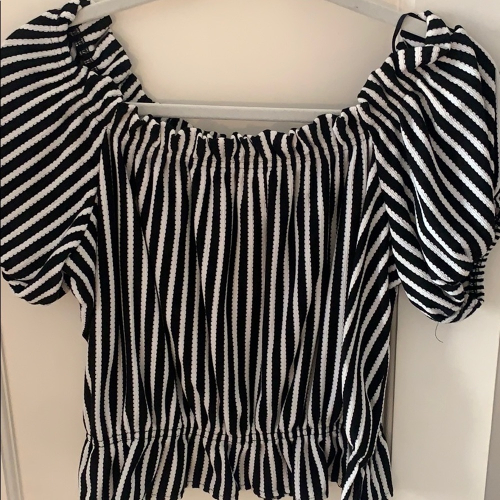 Striped Off the Shoulder Top